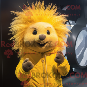Gul Piggsvin maskot drakt...