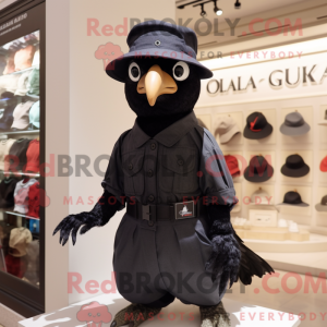 Black Quail mascot costume...
