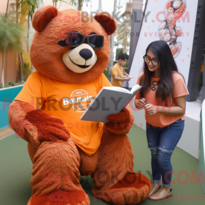 Orange Sloth Bear mascot...