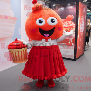 Red Cupcake mascot costume...