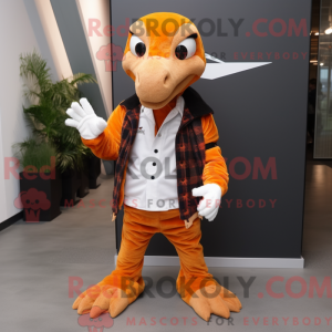 Orange Utahraptor maskot...