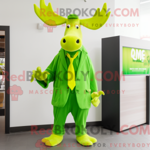 Lime Green Moose maskot...