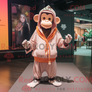 Peach Monkey maskot kostume...