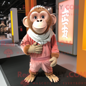 Peach Monkey maskot kostume...