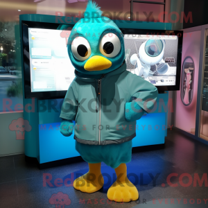 Teal Television Maskottchen...