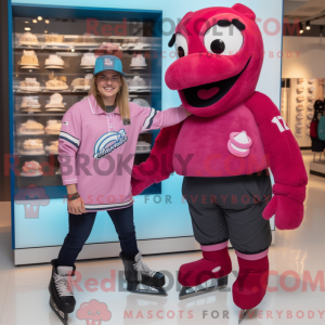 Pink par skøjter maskot...
