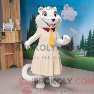 Cream Weasel mascot costume...
