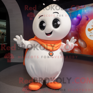 Hvid Abrikos maskot kostume...
