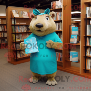 Turquoise Capybara mascot...