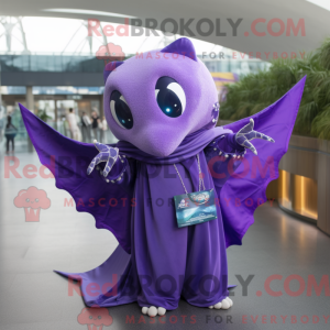 Purple Manta Ray mascot...