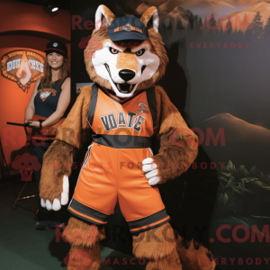 Rust Wolf mascot costume...