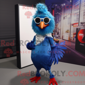 Blue Rooster maskot kostume...