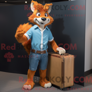 Orange Skunk mascot costume...