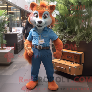 Orange Skunk mascot costume...