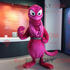 Magenta Snake Maskottchen...