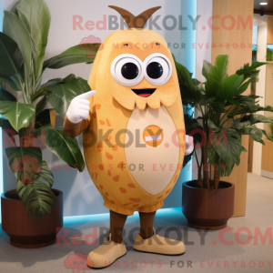 Tan Mango maskot kostume...