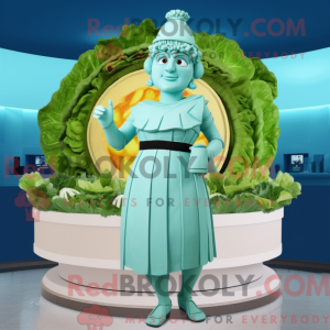 Cyan Caesar Salat maskot...