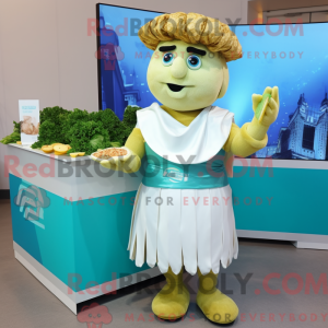 Cyan Caesar Salat maskot...