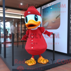 Red Duck mascot costume...