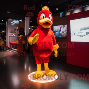 Red Duck mascot costume...