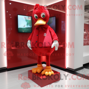 Red Duck maskot kostume...