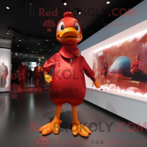 Red Duck mascot costume...
