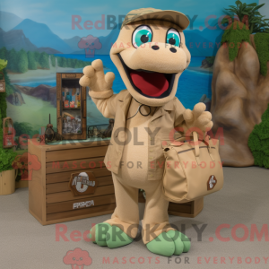 Tan Hydra maskot kostume...