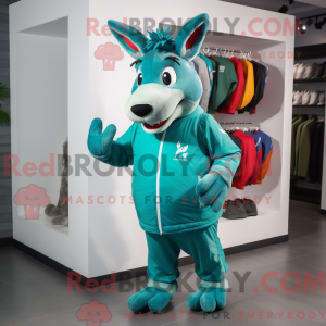 Teal Esel Maskottchen...