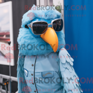 Sky Blue Hawk mascot...