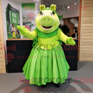 Lime Green Pig mascot...