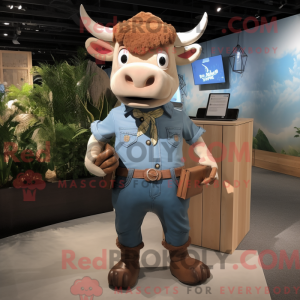 Tan Bull maskot kostume...