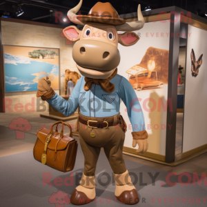 Tan Bull maskot kostume...