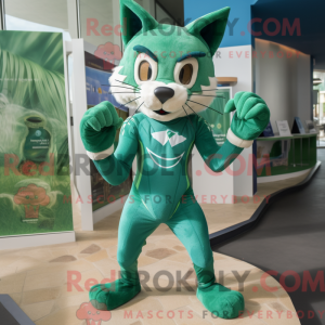 Green Bobcat mascot costume...