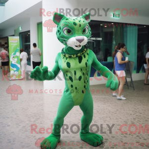 Green Bobcat mascot costume...