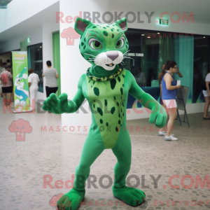 Grøn Bobcat maskot kostume...