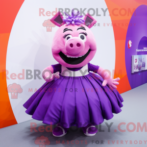 Purple Sow mascottekostuum...