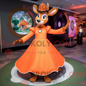 Orange Deer mascot costume...