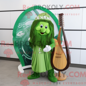 Grøn keltisk harpe maskot...