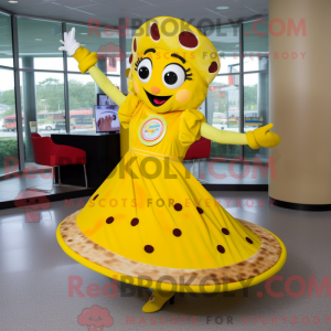 Gul pizza-maskotkostyme...