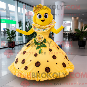 Geel Pizza-mascottekostuum...