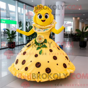 Yellow Pizza mascot costume...