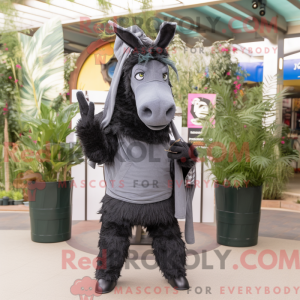 Black Donkey mascot costume...