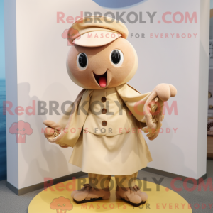 Beige Octopus maskot...