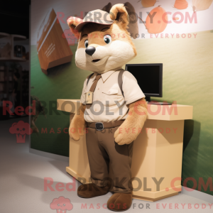Tan Fox mascot costume...