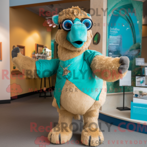 Teal Camel Maskottchen...