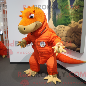 Orange Ankylosaurus maskot...