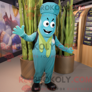 Teal Asparagus mascot...