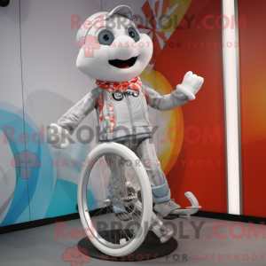 Sølv Unicyclist maskot...