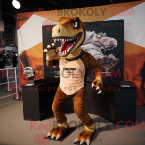 Brun Allosaurus maskot...