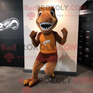 Brown Allosaurus mascot...